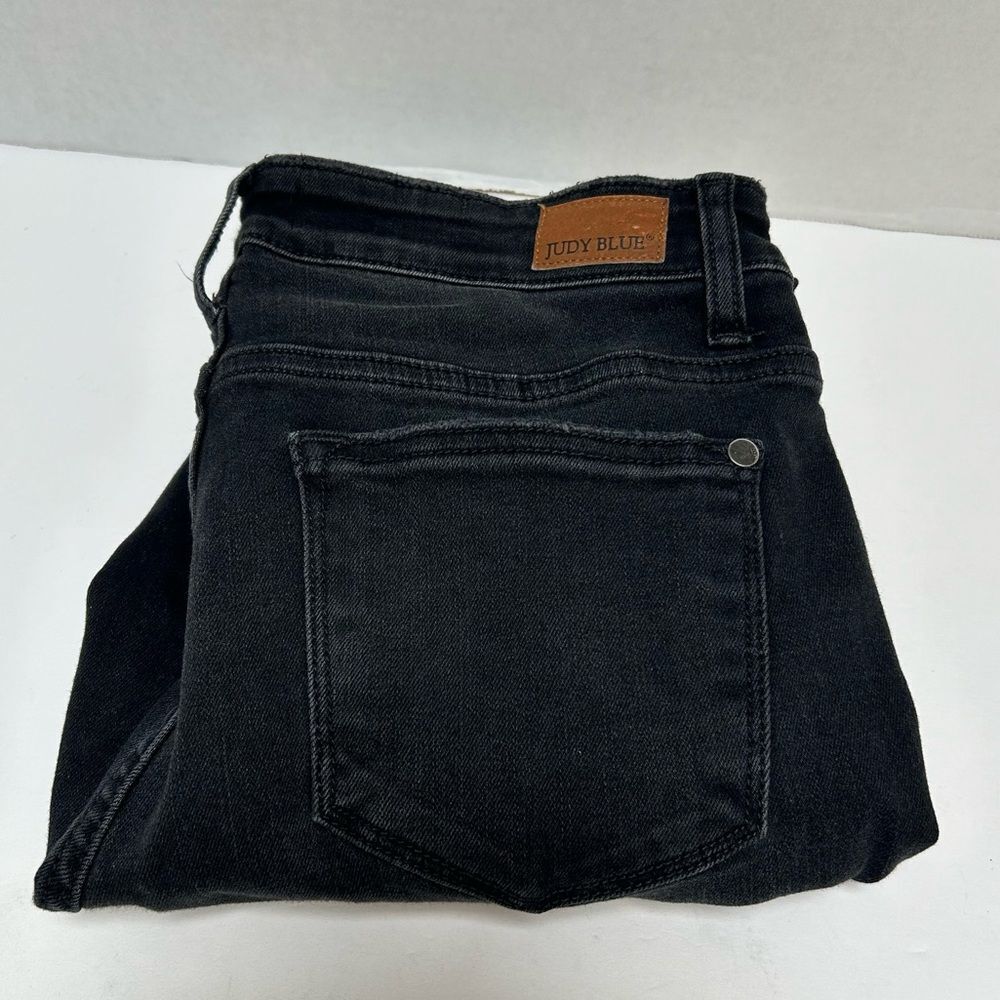 Judy Blue Faded Black Skinny Fit Frayed Botton‎ Hem Jeans Style #82197 size 7/28